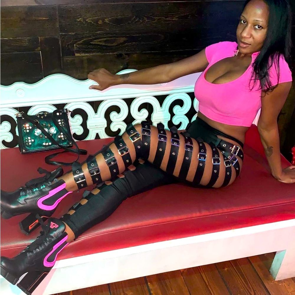 Belted high waist pants